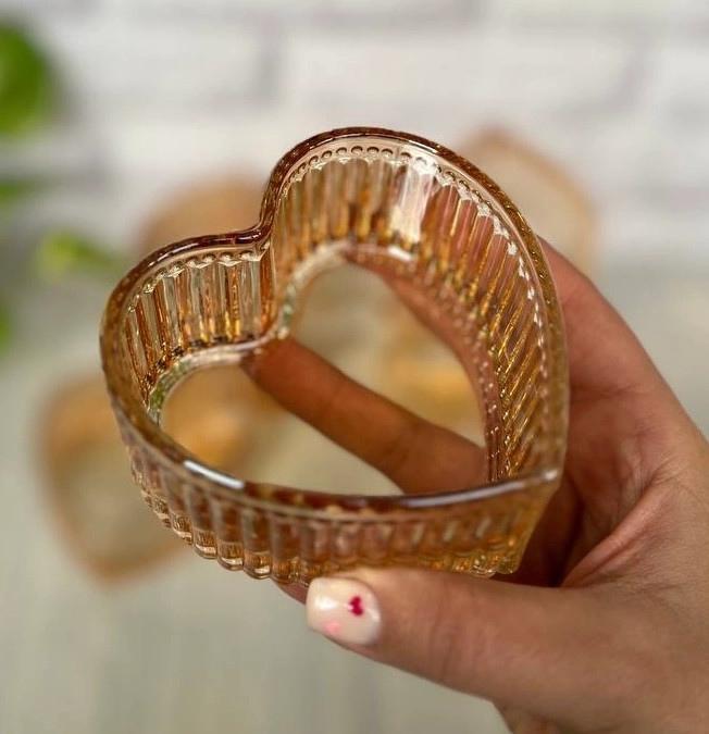 ظرف آجیل و دسرخوری و بستنی خوری بلور مدل قلب