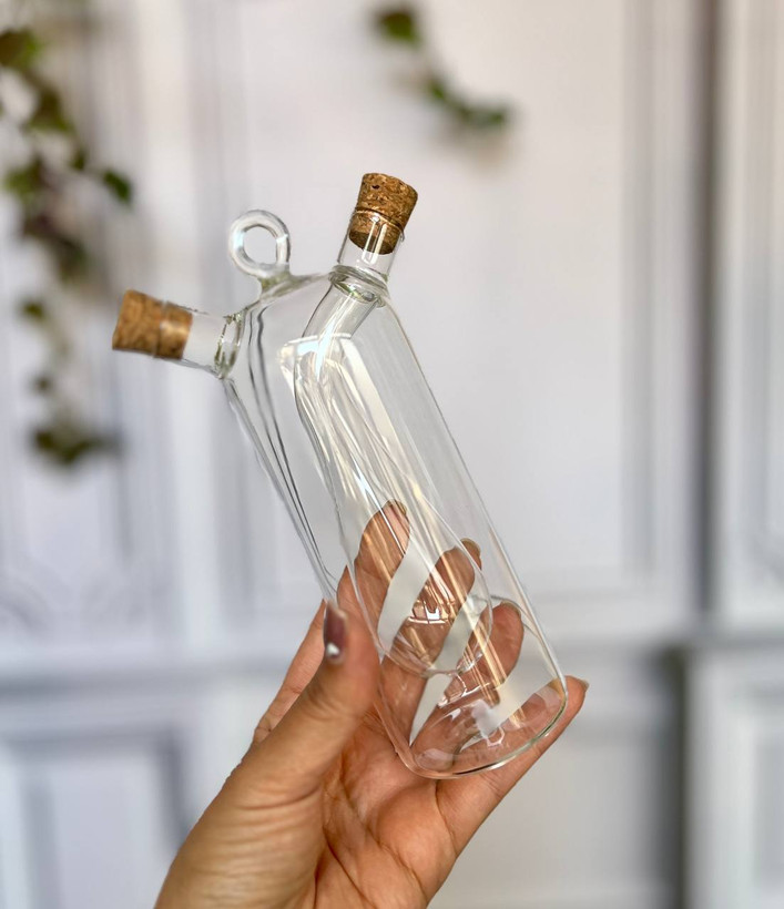 روغن ریز و ظرف آبلیمو دو مخزنه پیرکس