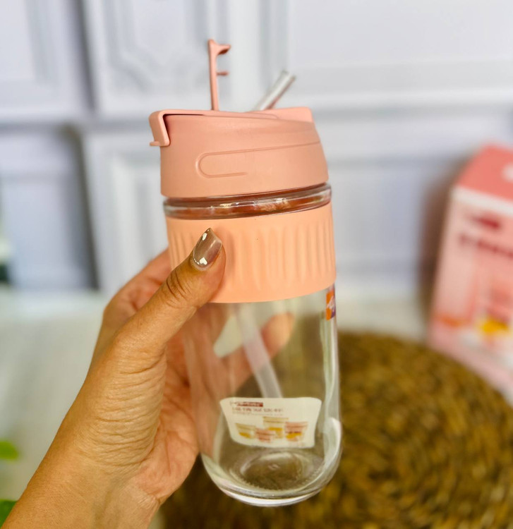 تراول ماگ شیشه ای دور سیلیکونی