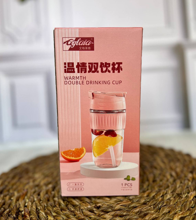 ماگ مسافرتی شیشه ای ۵۰۰ سی سی دور سیلیکونی دو حالته