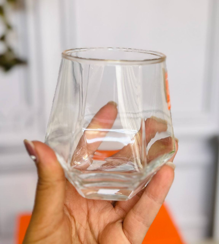نیم لیوان لب طلایی شش ضلعی دلی Deli glass