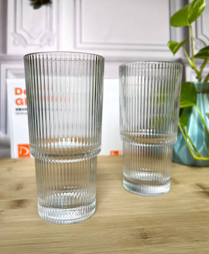 لیوان ۶ تایی شیار دار مدل کلزیوم بلند برند دلی گلس deli glass