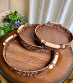 ست سینی حصیری گرد