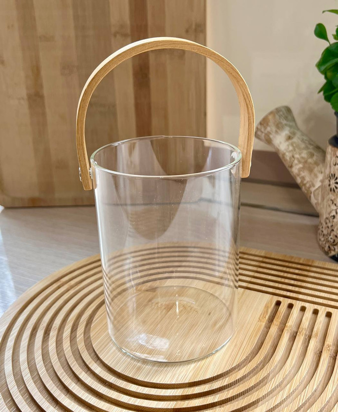 جایخی و یخدان پیرکس ساده دایره دسته بامبو