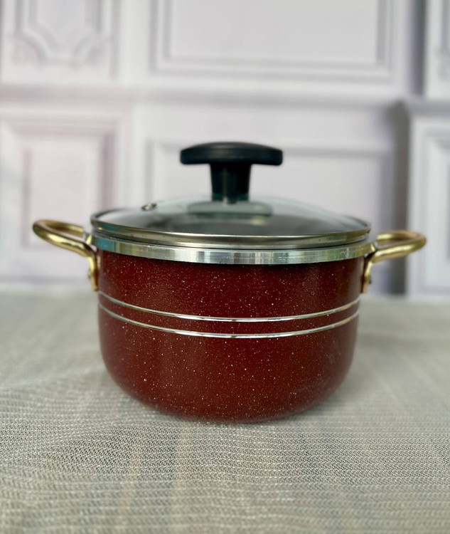 قابلمه نسوز تفلون سایز ۱۸ دسته طلایی