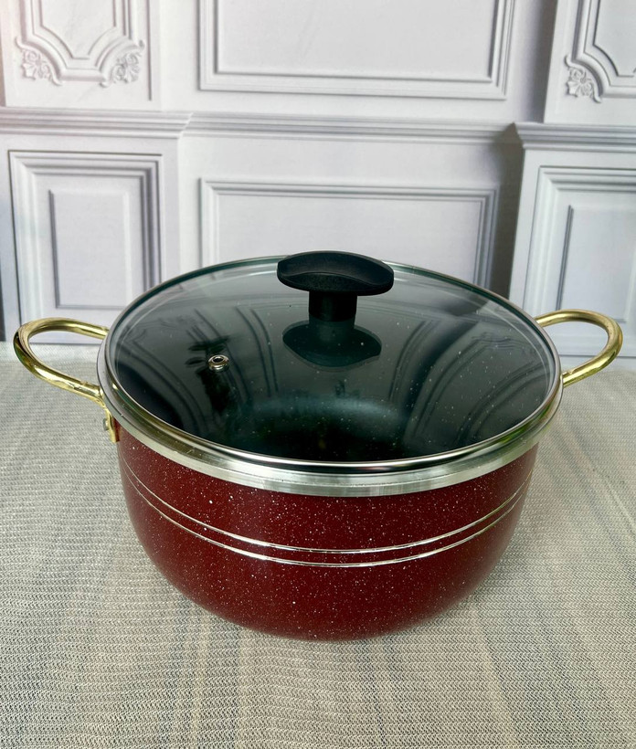 قابلمه تفلون و نسوز سایز ۲۲ دسته طلا