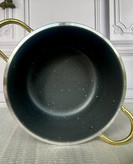 قابلمه تفلون و نسوز سایز ۲۲ دسته طلا درب شیشه ای