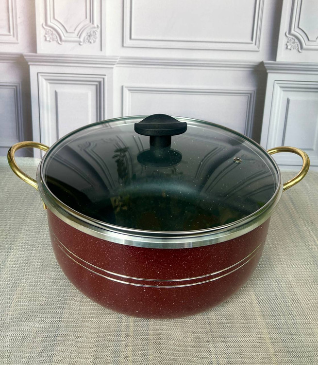 قابلمه تفلون و نسوز دسته طلا سایز ۳۰