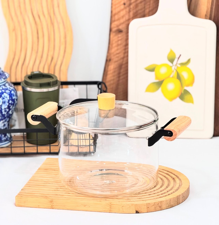 قابلمه پیرکس ۳/۵ لیتری دسته بامبو