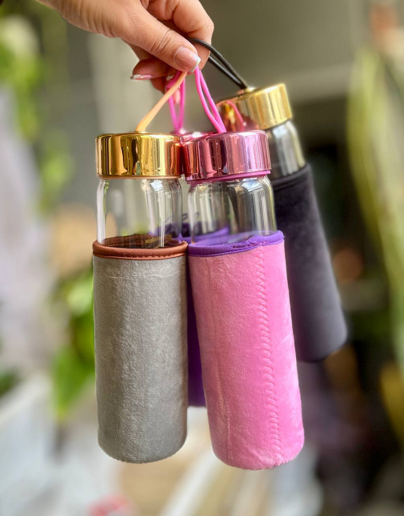 بطری شیشه ای روکش دار