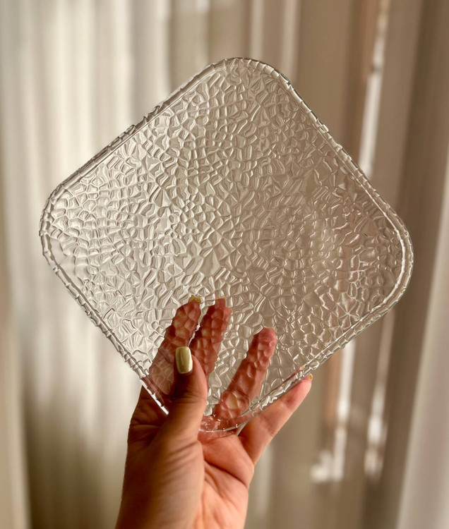 پیش دستی کریستال طرح یخی برند دلی گلس deli glass