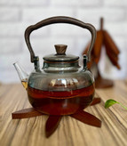 قوری پیرکس دودی شعله مستقیم دسته چوب گردو