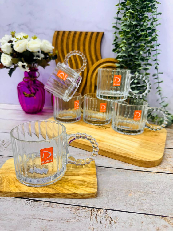 خرید لیوان دسته مرواریدی دلی گلس deli glass بسته ۶ تایی