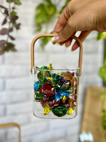 جایخی و یخدان پیرکس مربع دسته بامبو