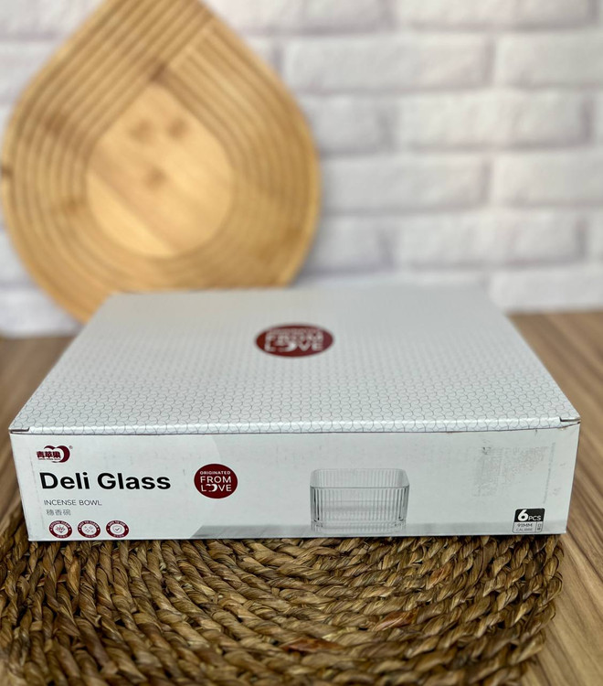 خرید دسر خوری و پیاله مربع طرح الیسا برند دلی گلس deli glass