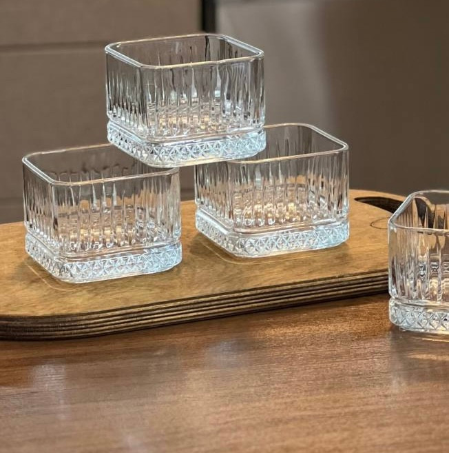 دسر خوری و پیاله مربع طرح الیسا برند دلی گلس deli glass