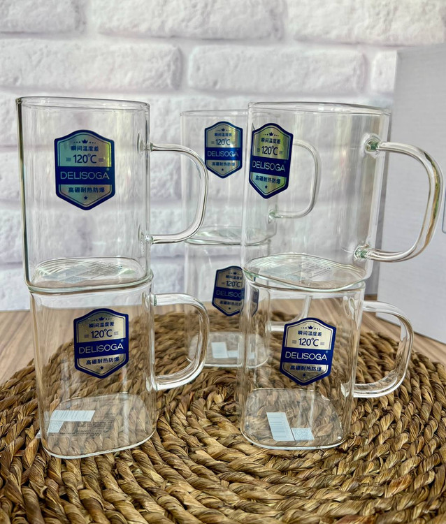 ماگ و لیوان پیرکس مربع از برند دلی گلس