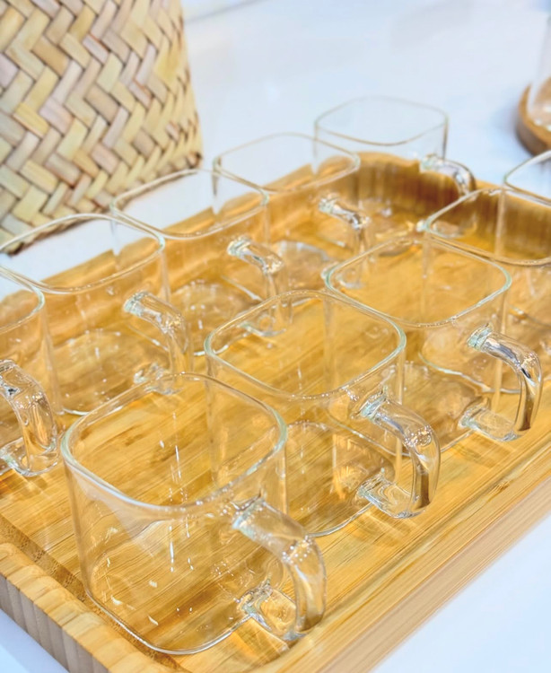خرید استکان پیرکس مربع دلی گلس deli glass