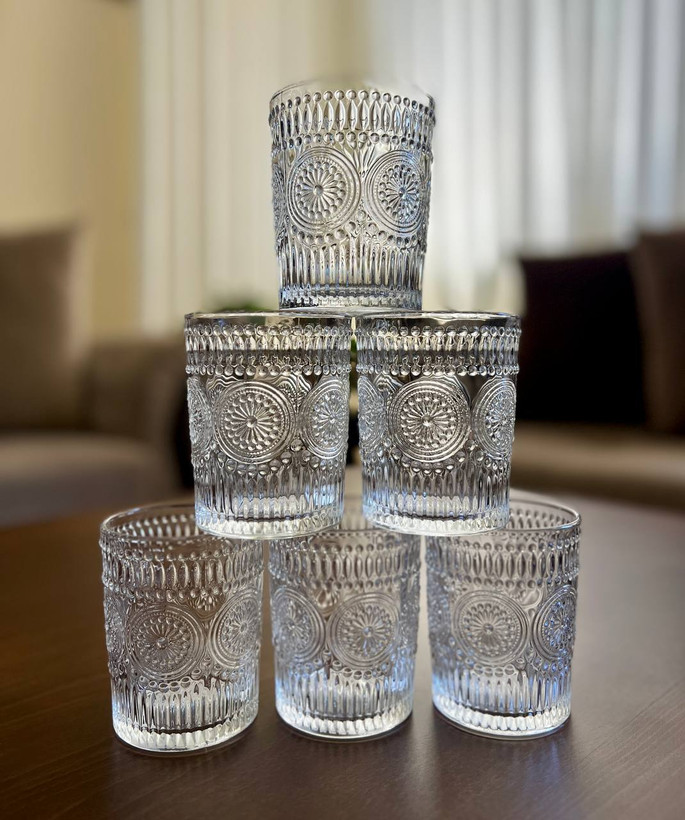 لیوان دلی گلس deli glass طرح خورشید کریستالی