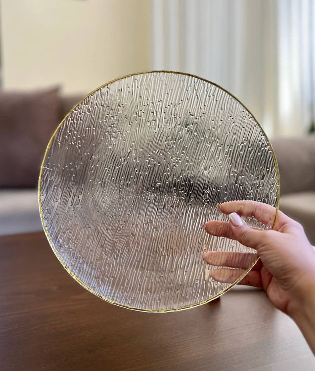 دیس گرد یخی لب طلا برند deli glass