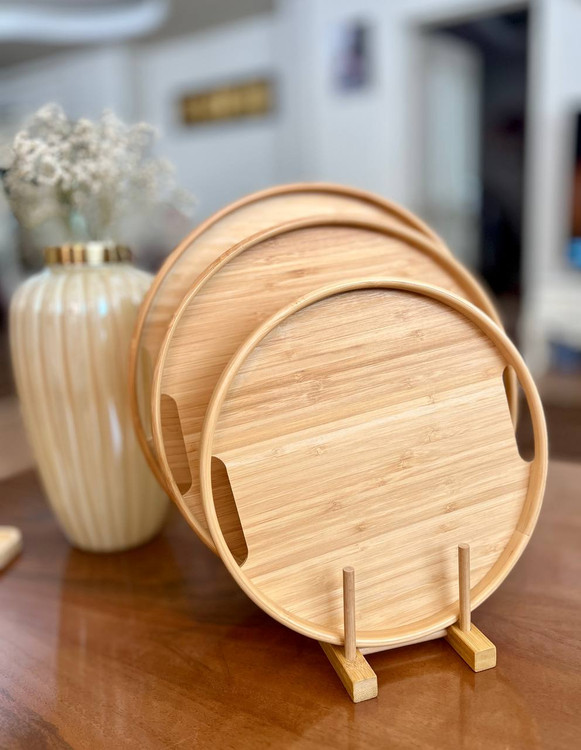 سینی . دیس گرد بامبو