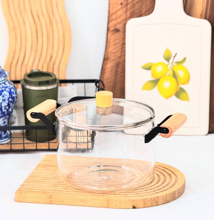 قابلمه پیرکس دسته بامبو