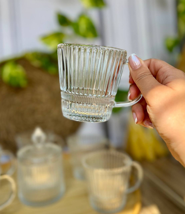 خرید لیوان خط دار ۶تایی دلی گلس deli glass