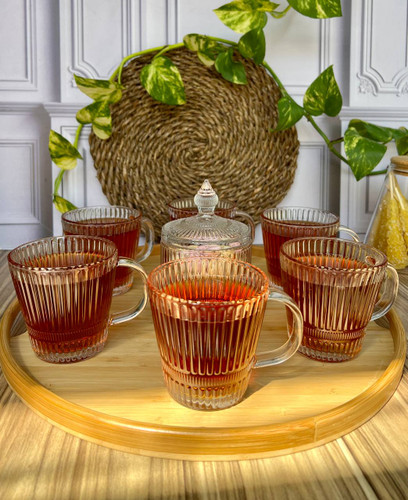 لیوان خط دار ۶تایی دلی گلس deli glass