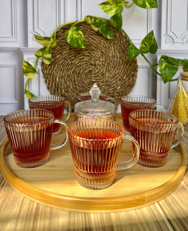 لیوان خط دار ۶تایی دلی گلس deli glass