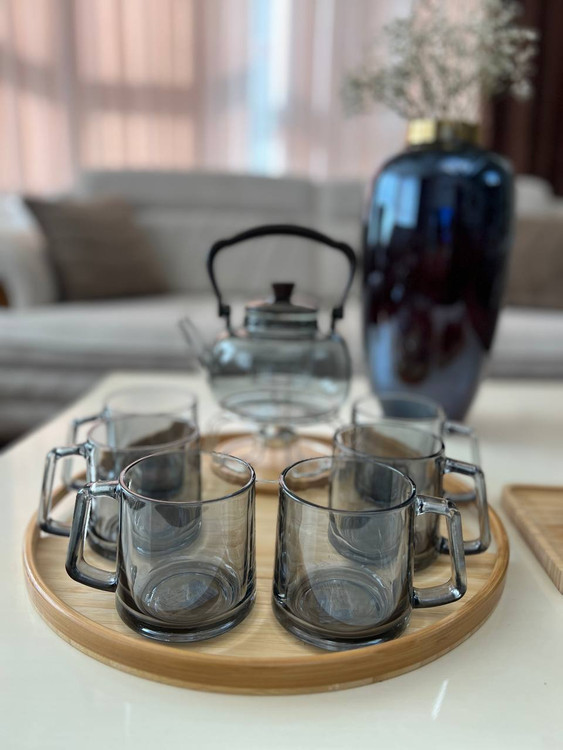 لیوان و ماگ دودی دسته دار دلی گلس