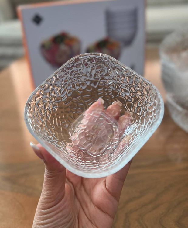 کاسه و پیاله مربع یخی deli glass