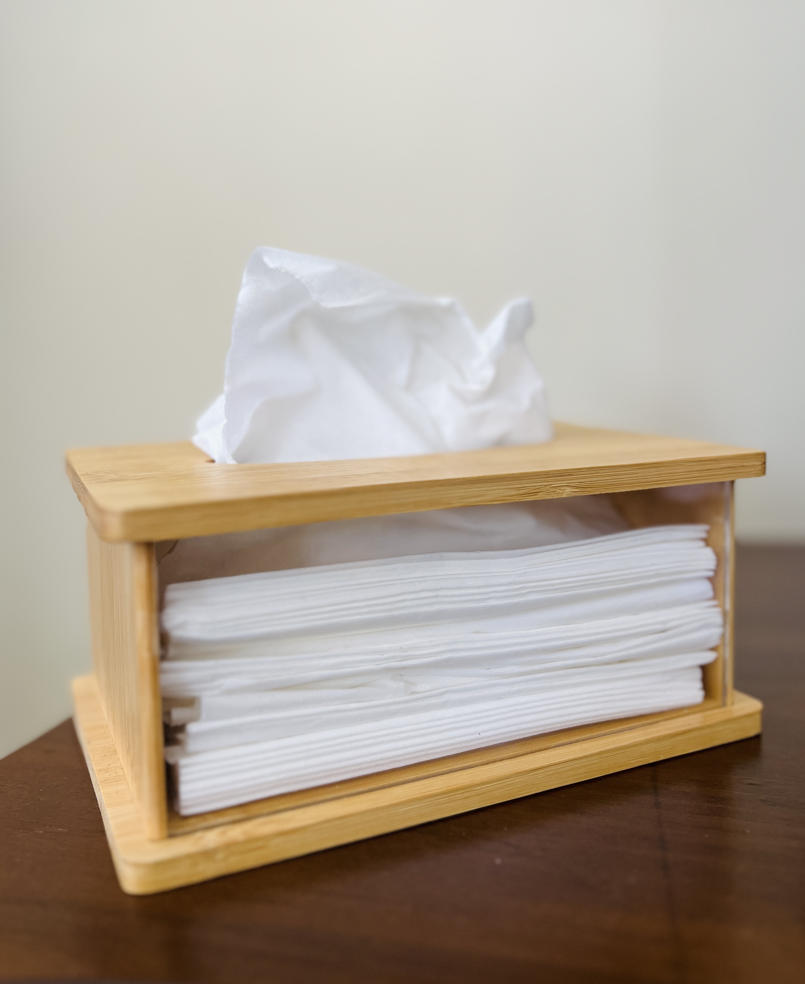 خرید جا دستمالی بامبو و اکرولیک