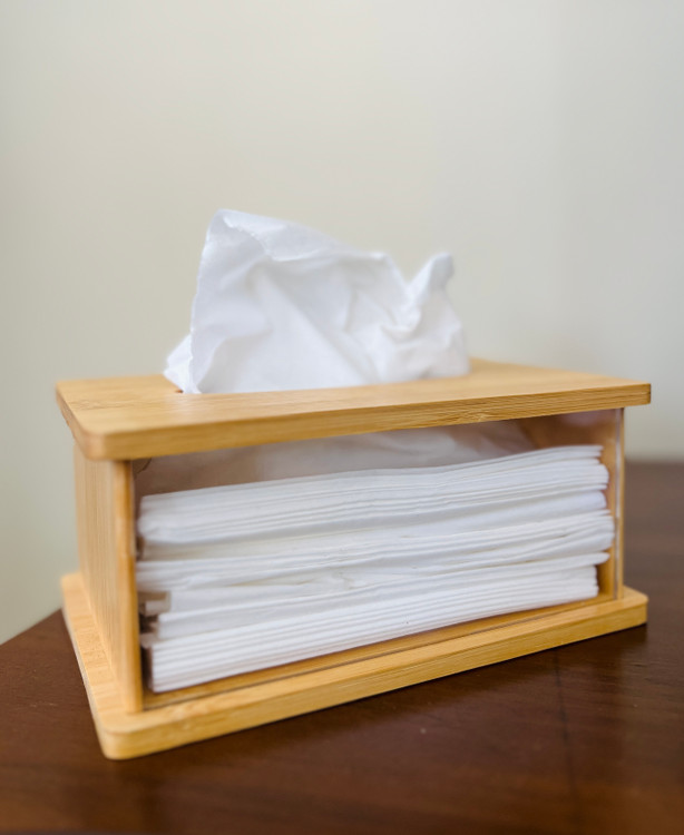 خرید جا دستمالی بامبو و اکرولیک