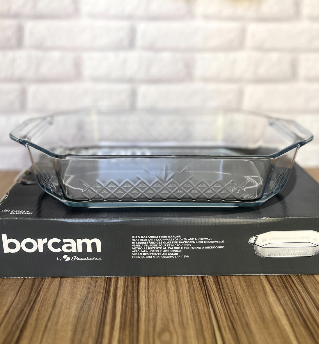 تابه و ظرف پیرکس هشت ضلعی بورجام borcam کد ۵۹۹۷۴