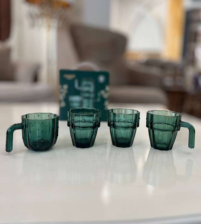 ست ماگ و لیوان ۴ عددی طرح کاکتوس