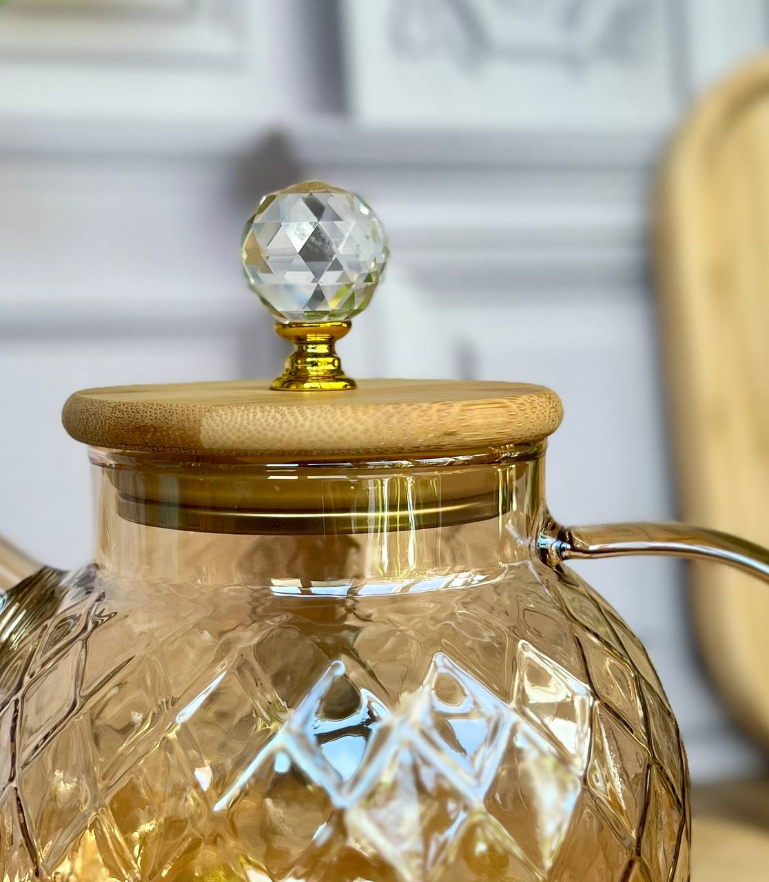 قوری شامپاینی در الماسی برند دلی گلس deli glass