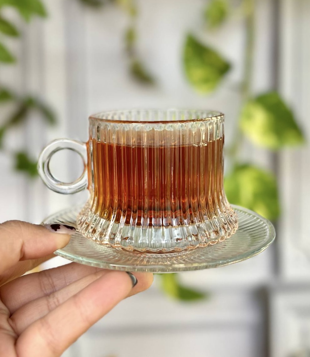 ست فنجان نعلبکی مدل خطی دلی سوگا deli glassware