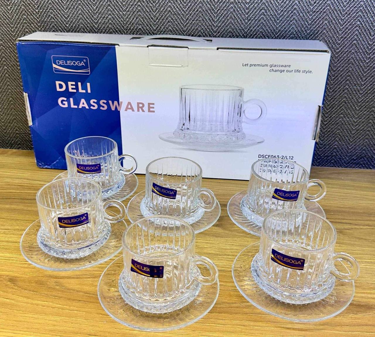 ست فنجان نعلبکی مدل خطی دلی سوگا deli soga