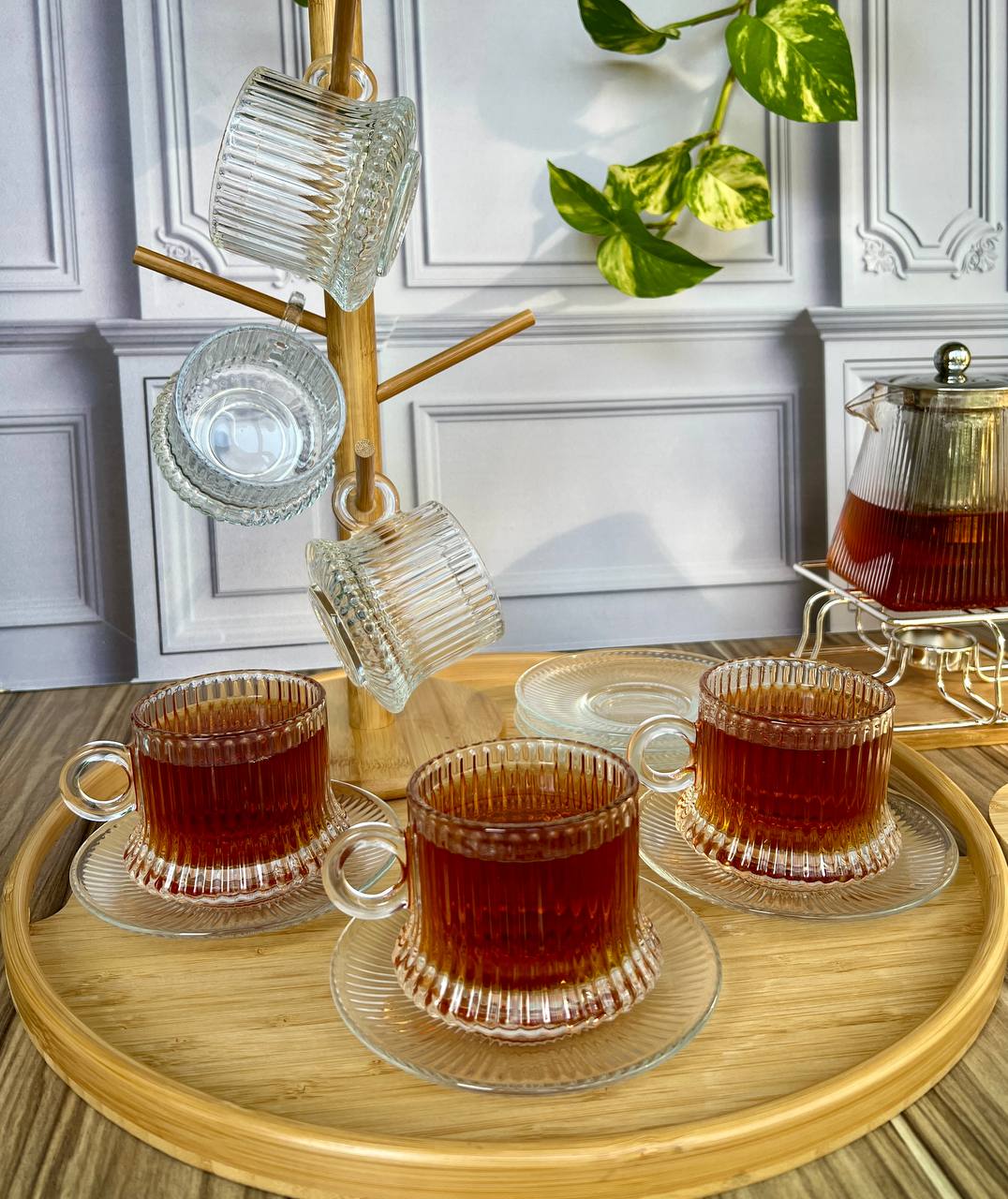 ست فنجان نعلبکی مدل خطی