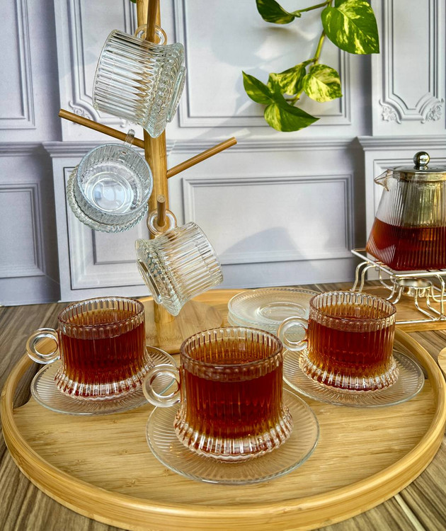 ست فنجان نعلبکی مدل خطی