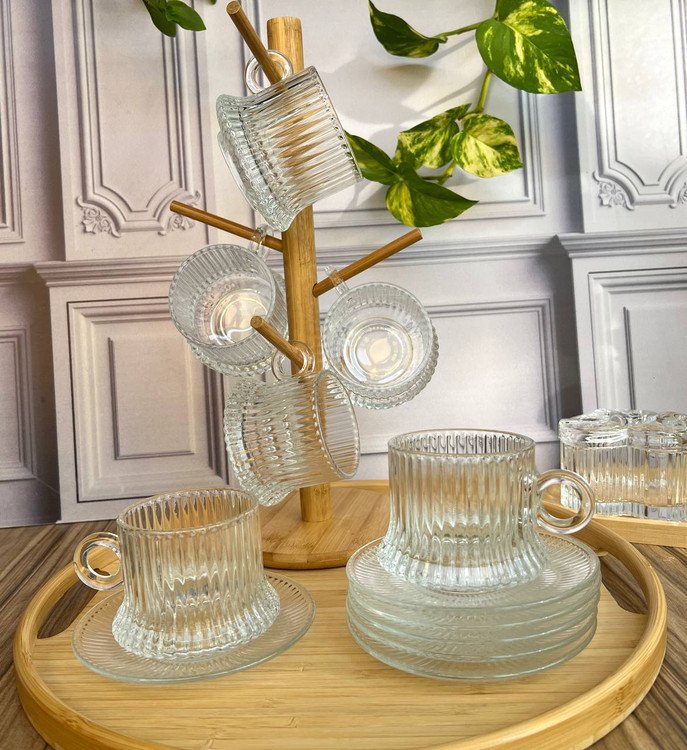 ست فنجان نعلبکی deli glassware