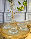 ست فنجان نعلبکی مدل خطی دلی گلس