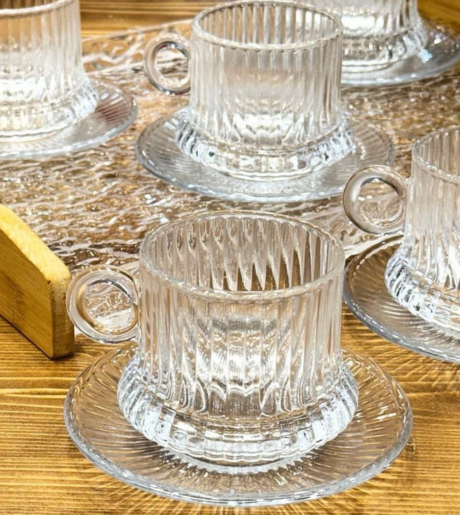 ست فنجان نعلبکی مدل خطی دلی سوگا deli glassware