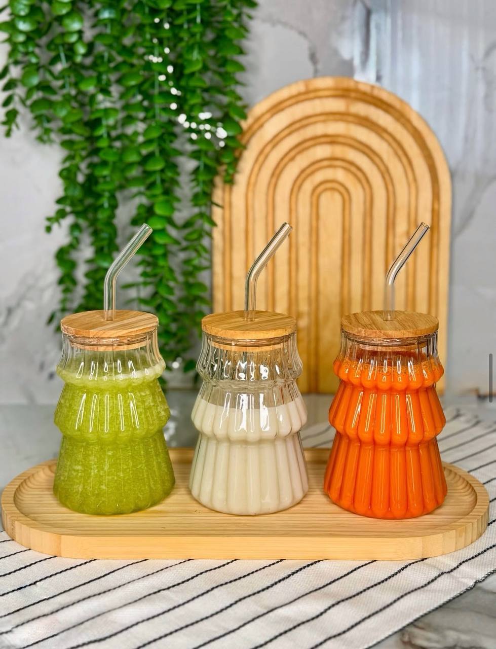 ماگ اسموتی شیار دار در بامبو و نی دار