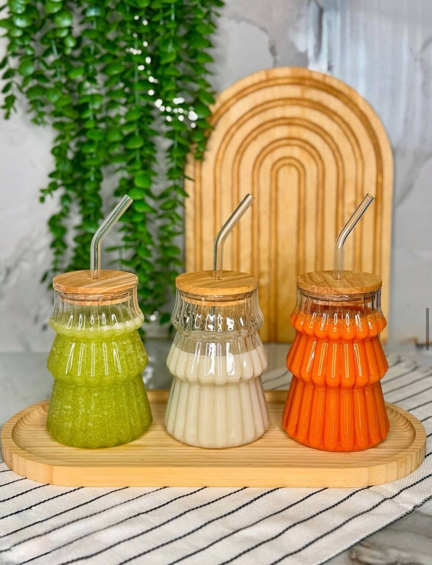 ماگ اسموتی شیار دار در بامبو و نی دار