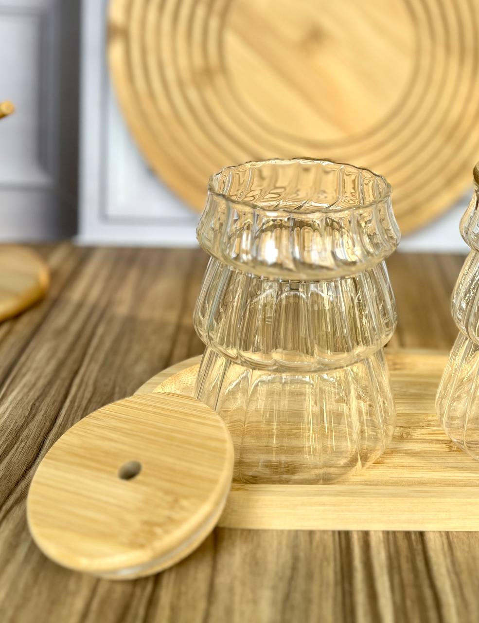 ماگ اسموتی شیار دار در بامبو و نی دار