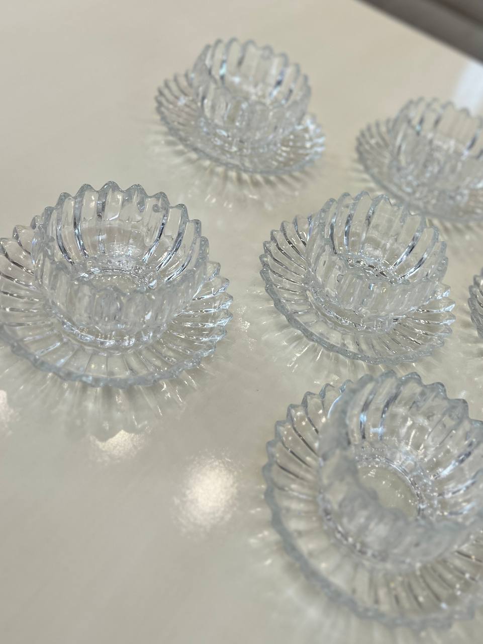 ست پیاله و پیشدستی مدل جنوا برند deli glass