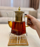 قوری پیرکس دسته رنگی