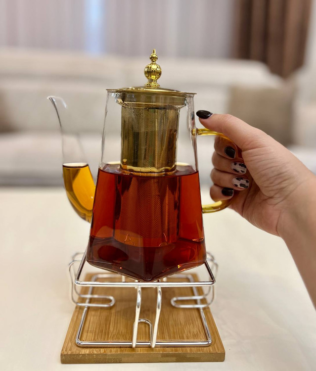 قوری پیرکس دسته رنگی