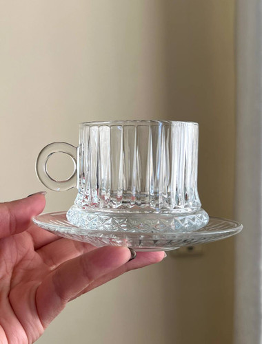ست فنجان و نعلبکی مدل الیسا برند دلی سوگا deli glassware